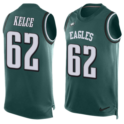 Men's Limited Jason Kelce Nike Jersey Midnight Green - #62 Player Name & Number Tank Top NFL Philadelphia Eagles